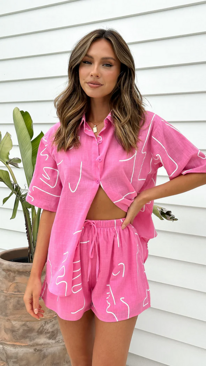 Kirra | Collared Cotton Two-Piece Set