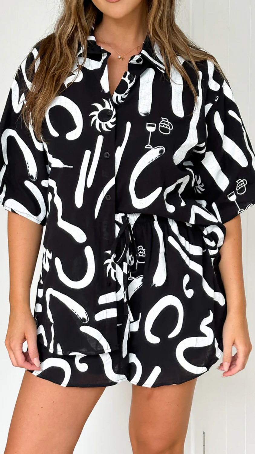 Kirra | Collared Cotton Two-Piece Set