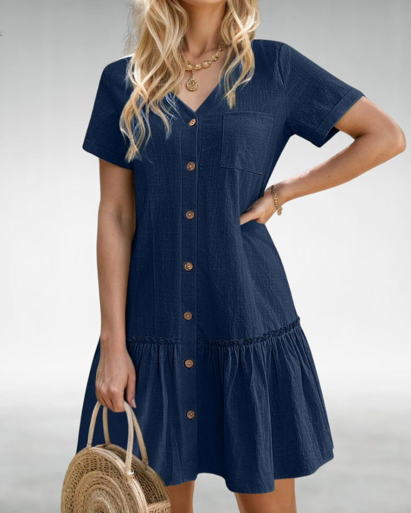 Luella | Buttoned Summer Ruffle Dress
