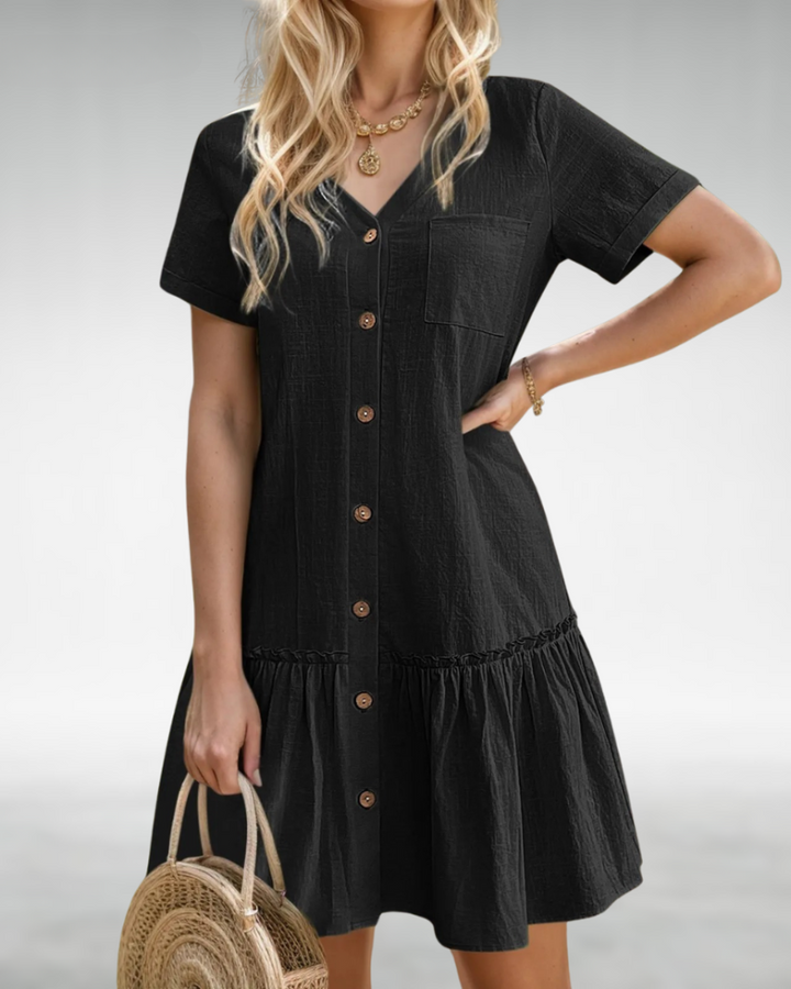 Luella | Buttoned Summer Ruffle Dress