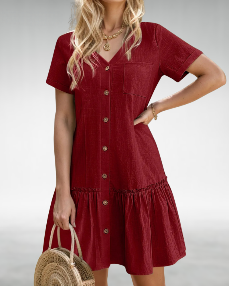 Luella | Buttoned Summer Ruffle Dress