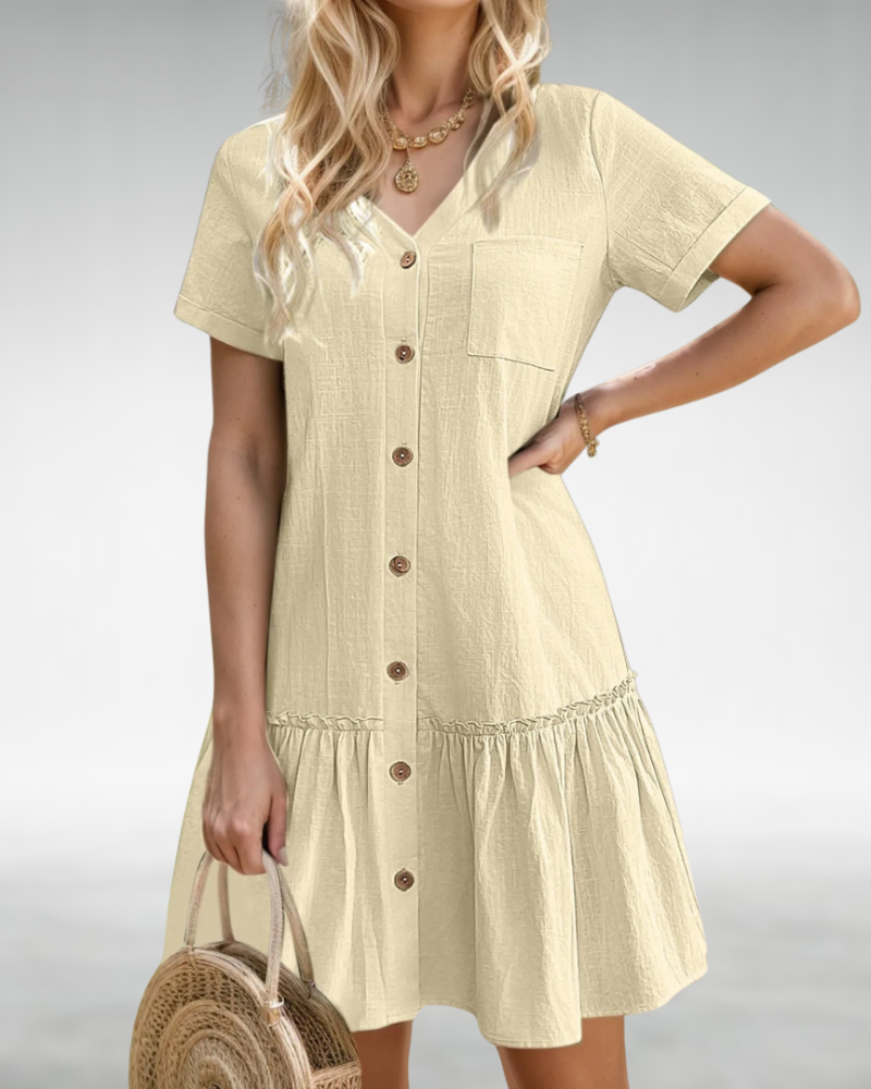 Luella | Buttoned Summer Ruffle Dress