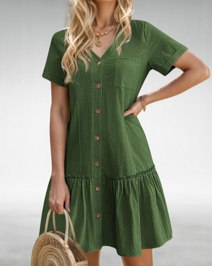 Luella | Buttoned Summer Ruffle Dress