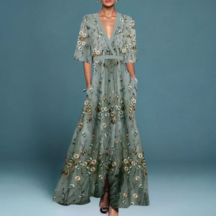 Jeneva | Elegant Maxi Dress with Floral Pattern