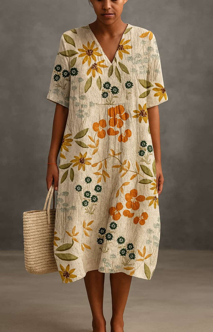 Aurora™ | Elegant Print Midi Dress