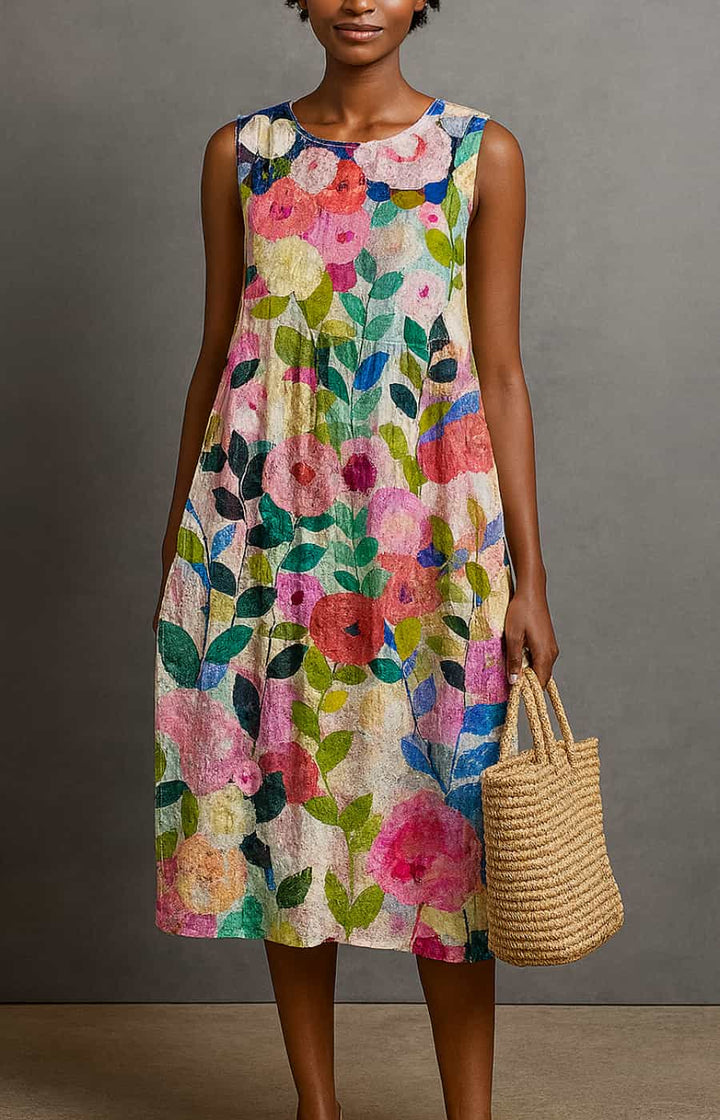 Aurora™ | Elegant Print Midi Dress