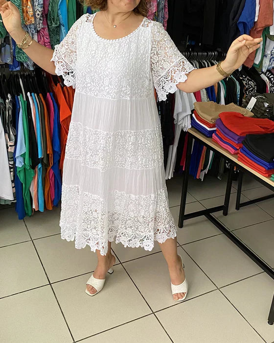 Elena | Timeless Lace Midi Dress