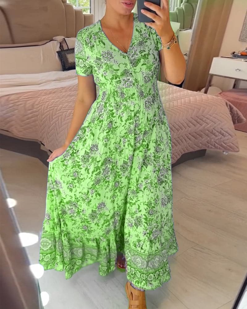 Demi | Floral Bohemian Maxi Dress