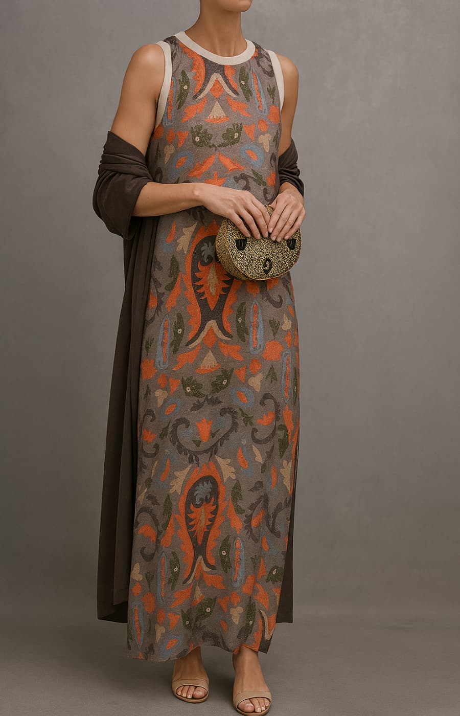 Evelina™ | Elegant Evening Dress with Matching Stole