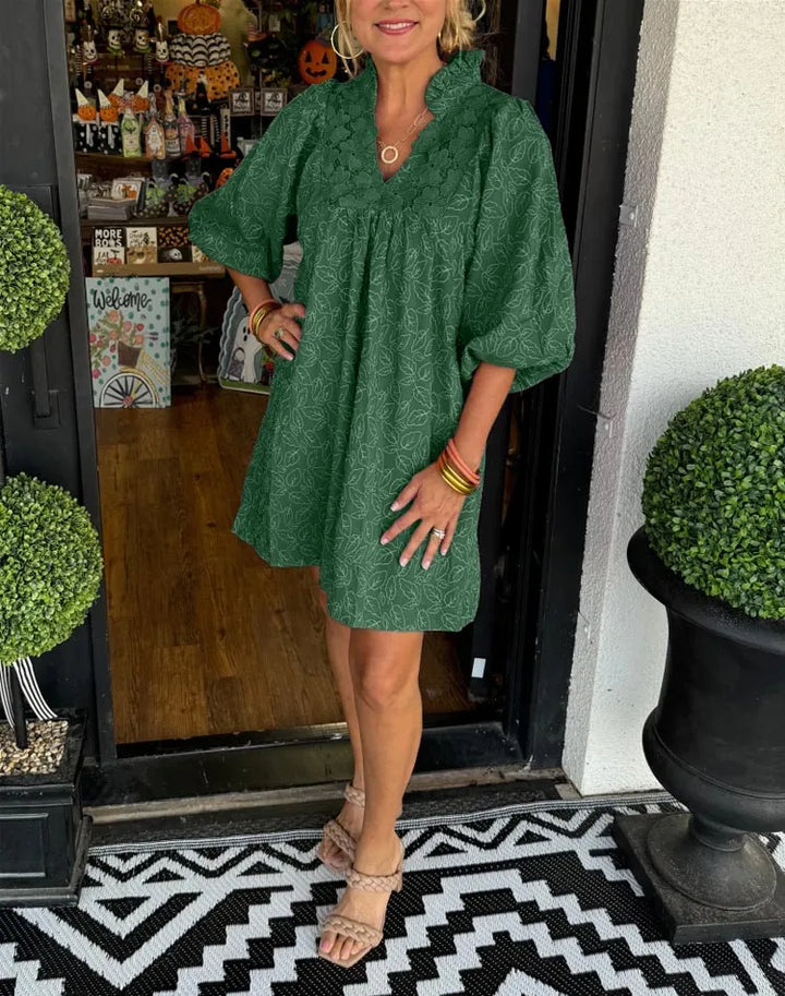 Evelyn | Ruffle Detail A-Line Dress