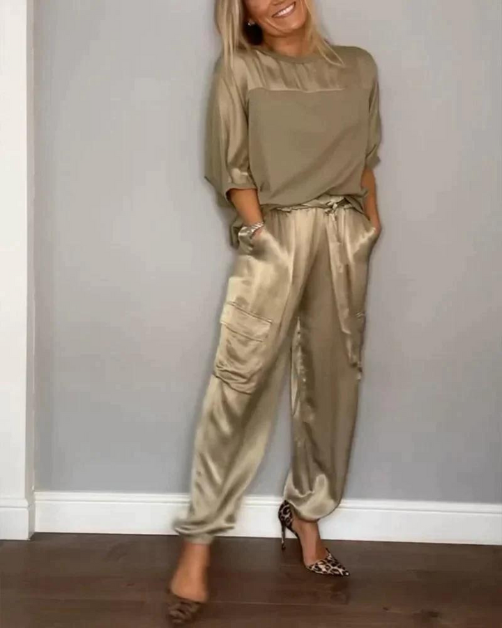 Hailey | Satin Half-Sleeve Set – Enhance Your Natural Beauty