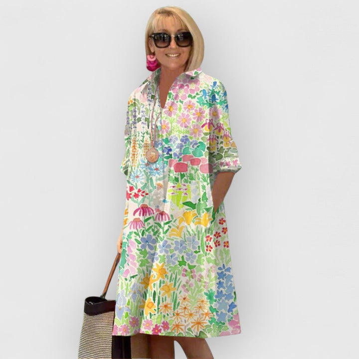 Ava™ | Elegant Floral Midi Dress