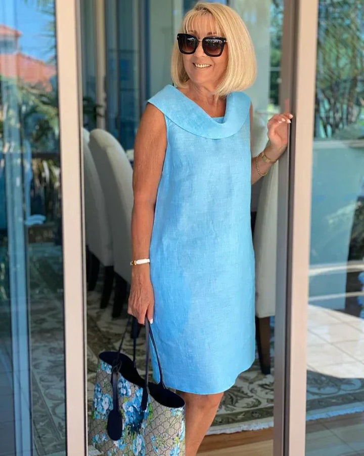 Solène™ | Sleeveless Straight-Cut Dress with Round Neck