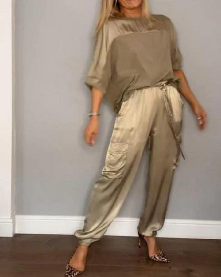 Hailey | Satin Half-Sleeve Set – Enhance Your Natural Beauty