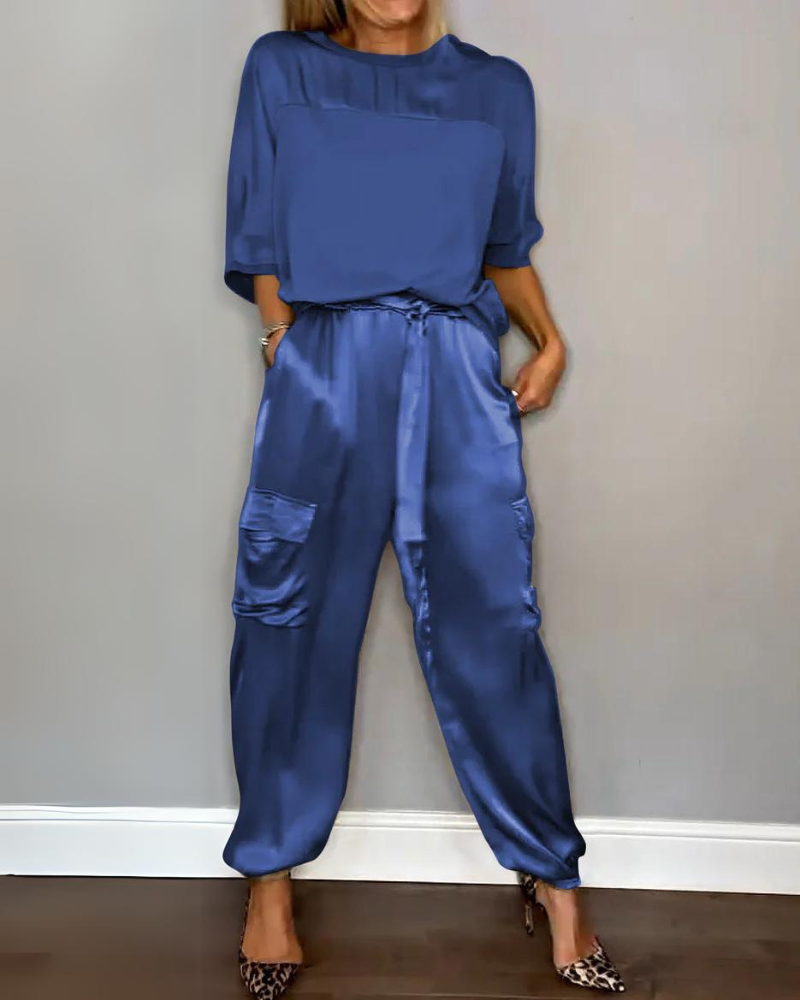 Hailey | Satin Half-Sleeve Set – Enhance Your Natural Beauty