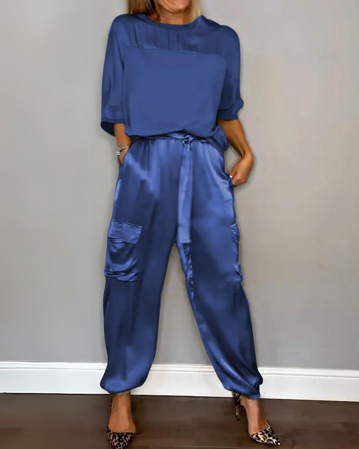 Hailey | Satin Half-Sleeve Set – Enhance Your Natural Beauty