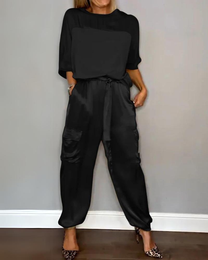 Hailey | Satin Half-Sleeve Set – Enhance Your Natural Beauty