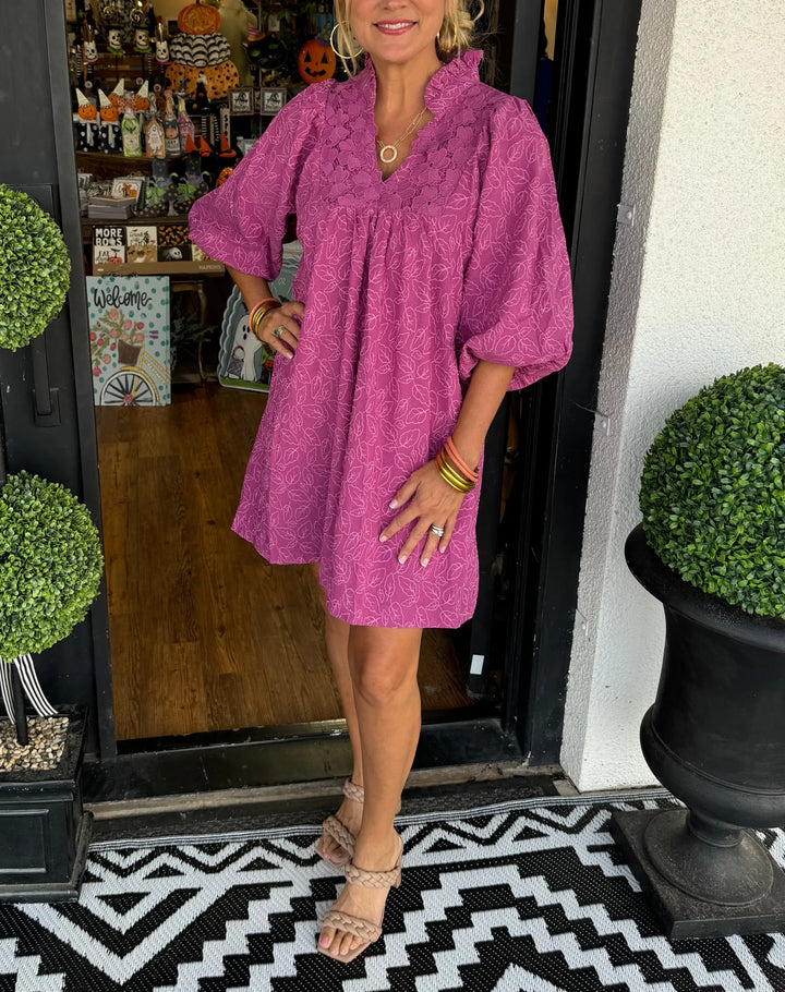 Evelyn | Ruffle Detail A-Line Dress