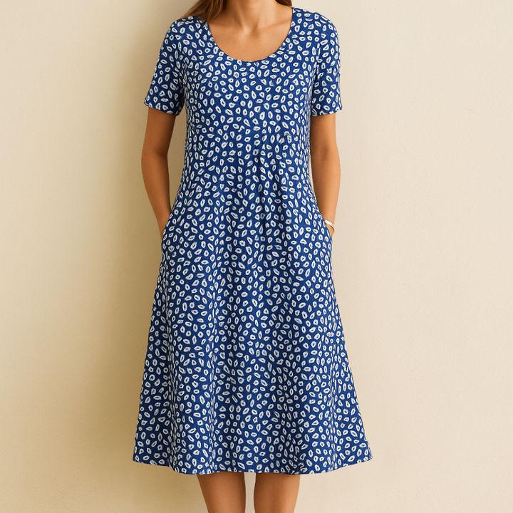 Celeste™ | Elegant Floral V-Neck Midi Dress