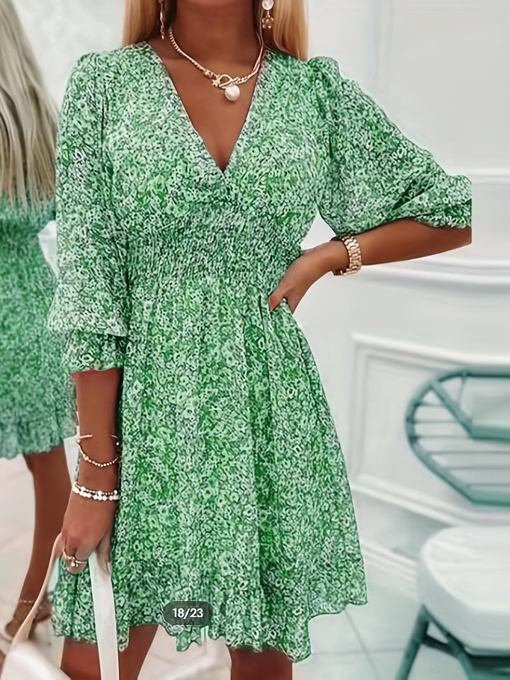 Annelise™ | Elastic Waist Floral Dress