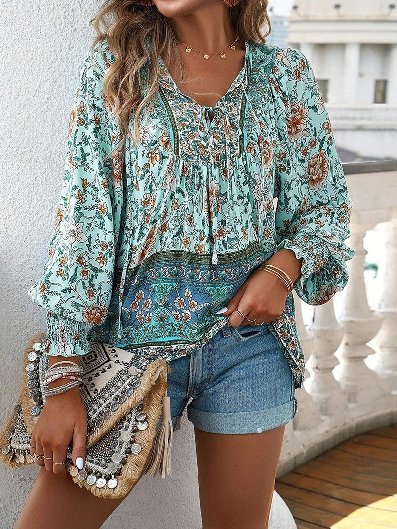 Thalia | Bohemian Floral Blouse