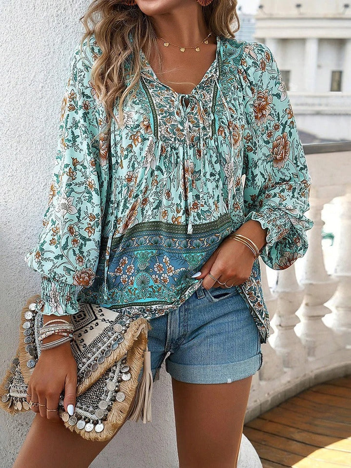 Thalia | Bohemian Floral Blouse