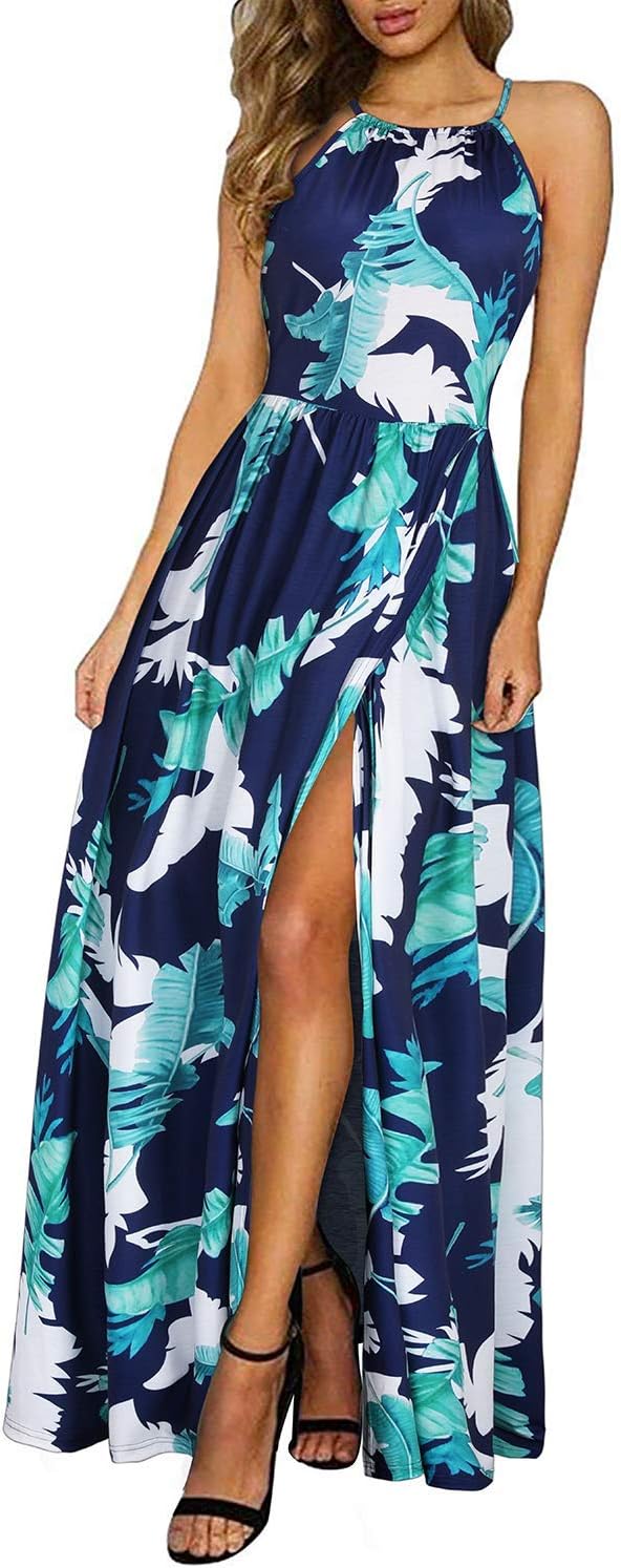 Amara | Halter Maxi Dress with Slit