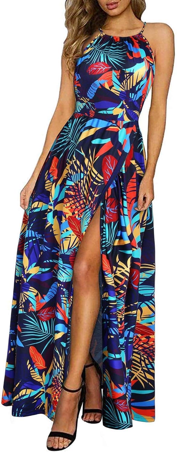 Amara | Halter Maxi Dress with Slit