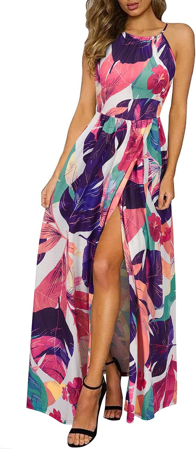 Amara | Halter Maxi Dress with Slit
