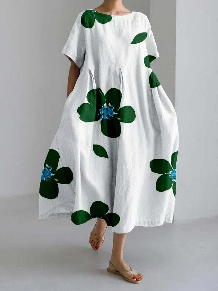 Katy's Flow Dress – Effortless Elegance with Bold Floral Art