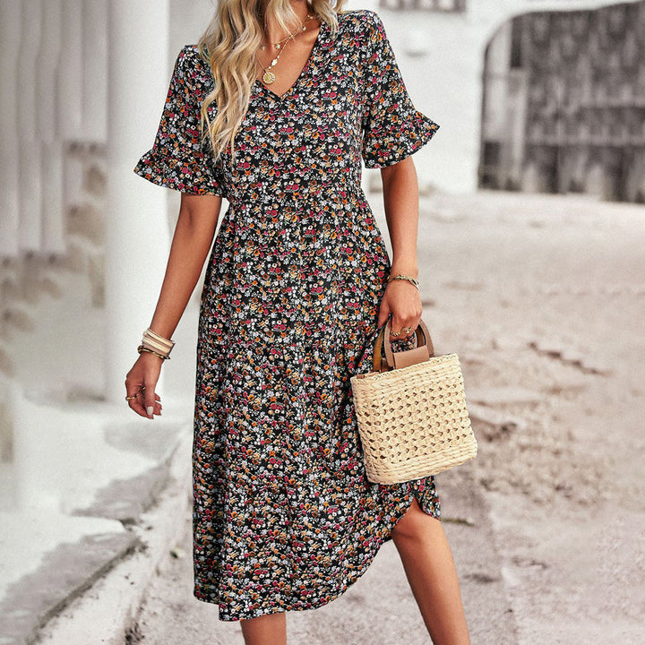 Alira™ | Elegant Floral Midi Dress