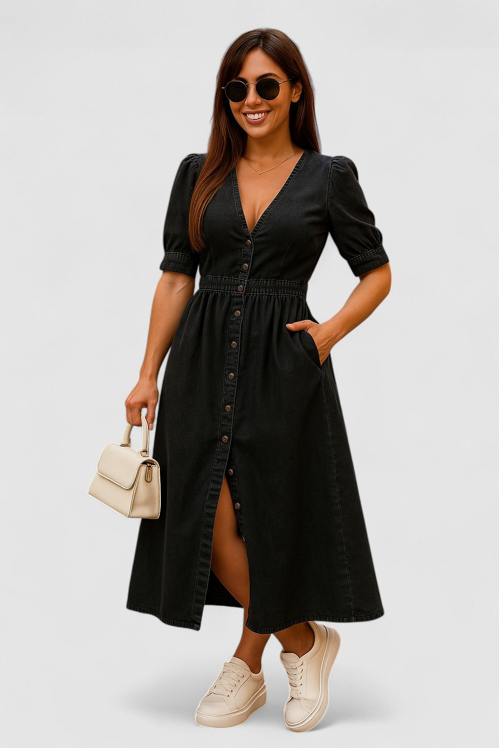 Eliraim™ | Chic Denim Maxi Dress