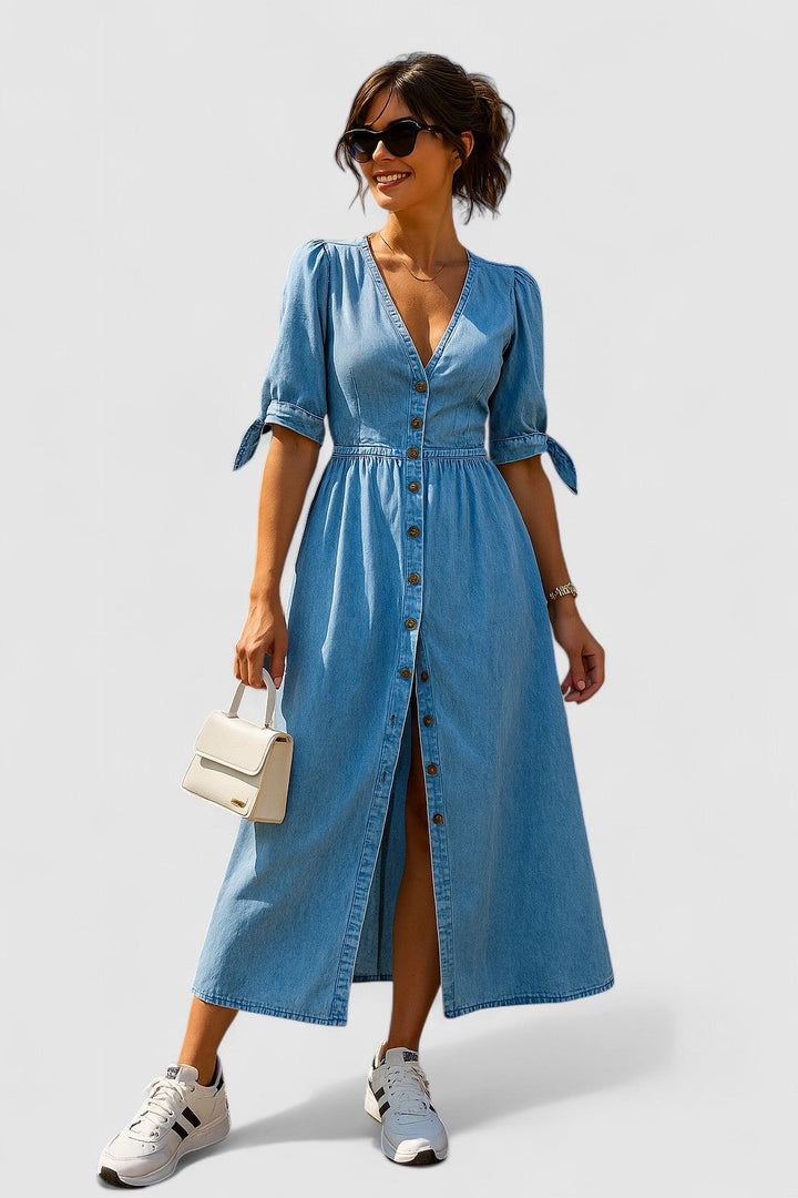 Eliraim™ | Chic Denim Maxi Dress