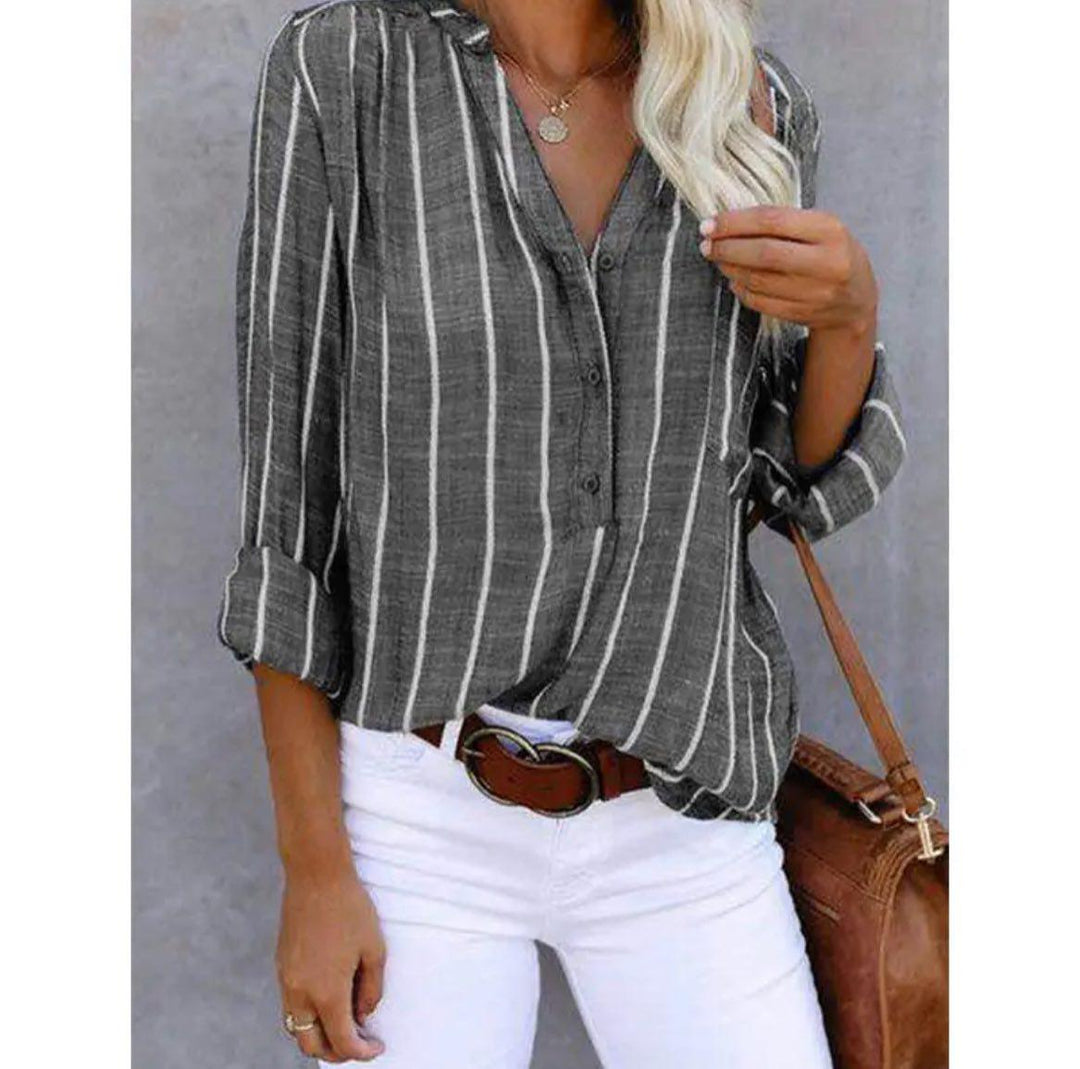Zoey | Striped Casual Button-Up Blouse