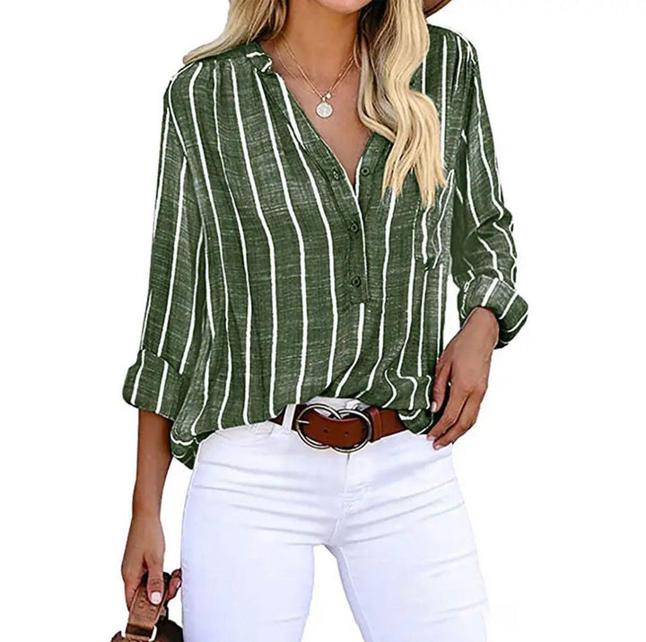 Zoey | Striped Casual Button-Up Blouse