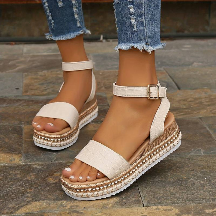 Bethany™ – Summer Platform Sandals with Ankle Strap