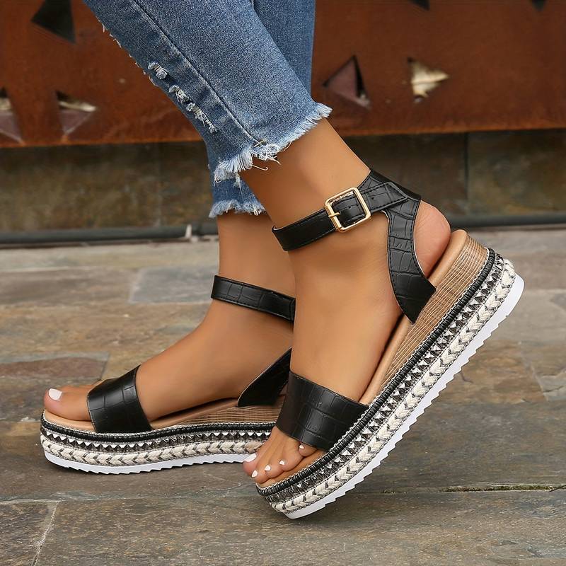 Bethany™ – Summer Platform Sandals with Ankle Strap