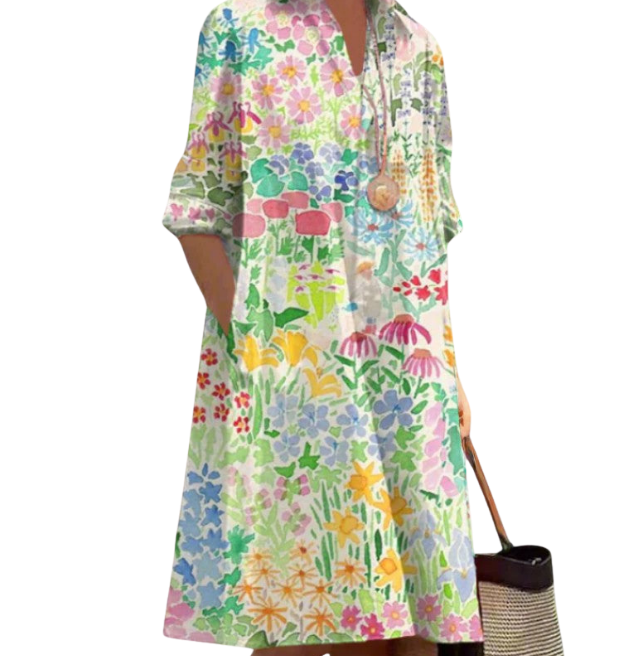 Ava™ | Elegant Floral Midi Dress