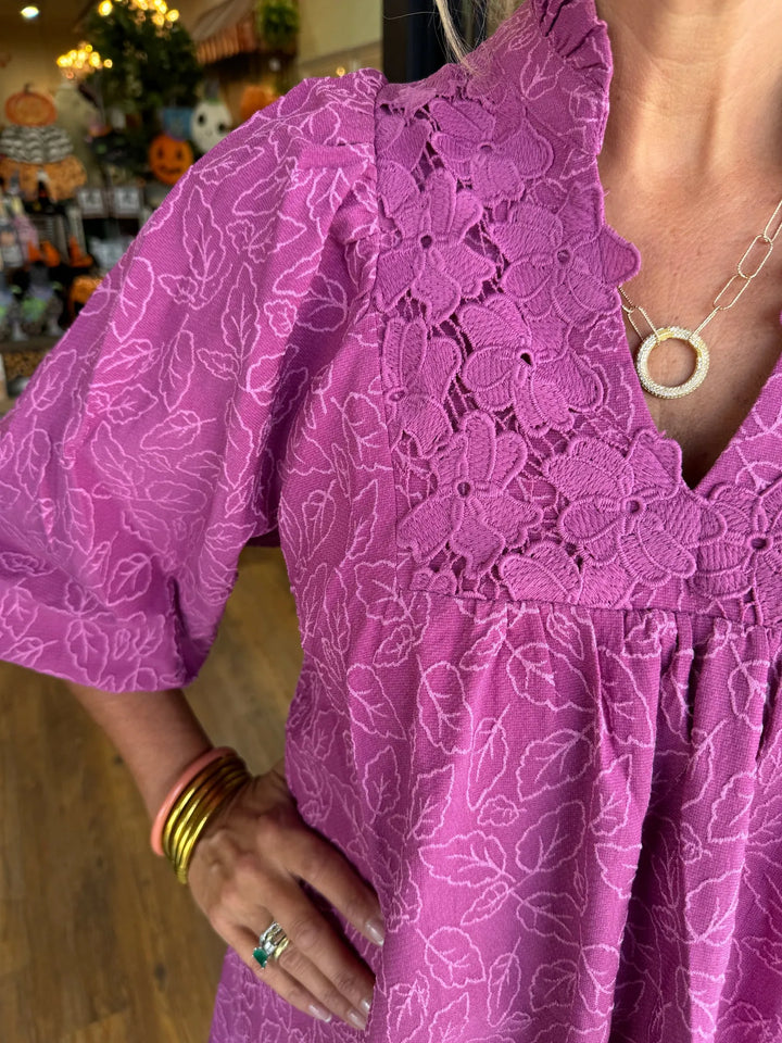 Evelyn | Ruffle Detail A-Line Dress