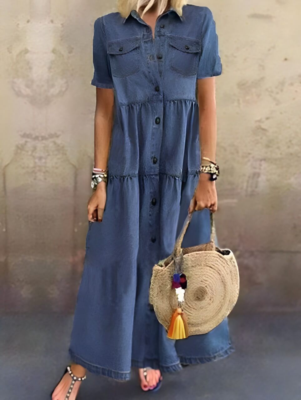 Elowen | Button-Front Maxi Dress
