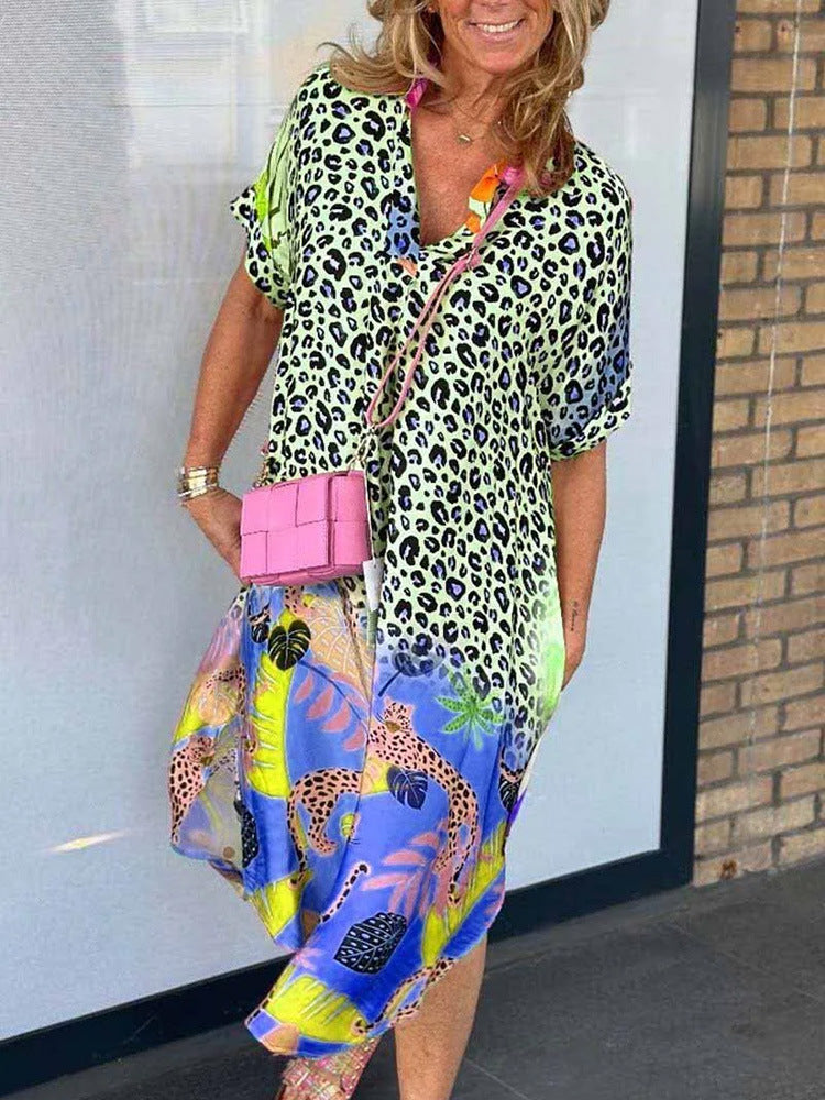 Celia™ | Mixed Print Midi Dress