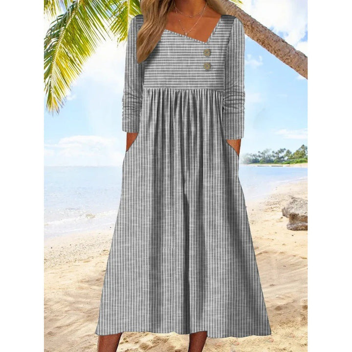 Anastasia™ | Asymmetric Buttoned Midi Dress