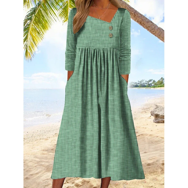Anastasia™ | Asymmetric Buttoned Midi Dress