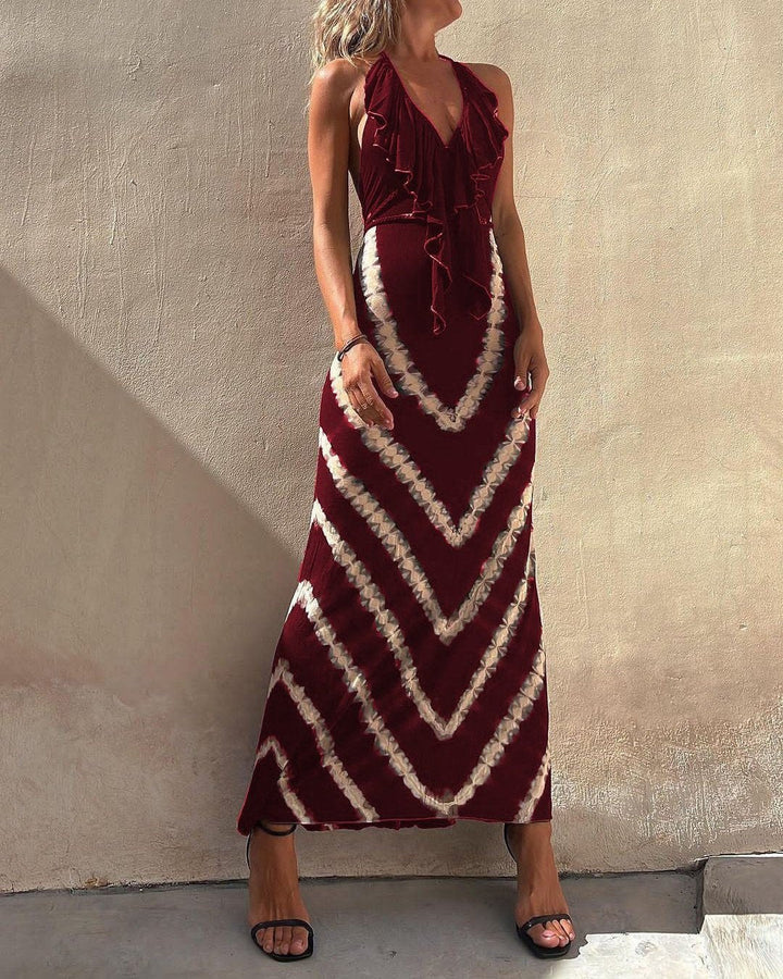 Serena | Tie-Dye Halter Maxi Dress