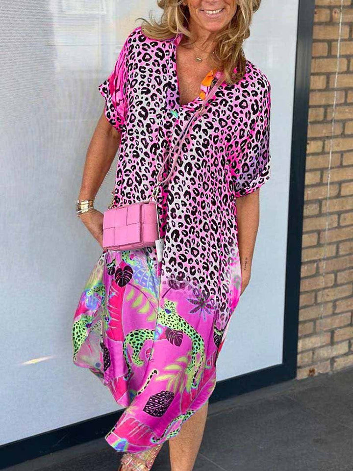 Celia™ | Mixed Print Midi Dress