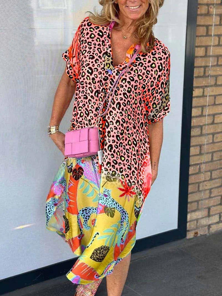 Celia™ | Mixed Print Midi Dress