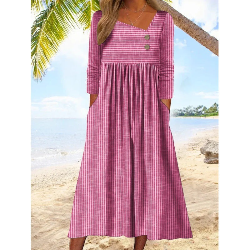 Anastasia™ | Asymmetric Buttoned Midi Dress