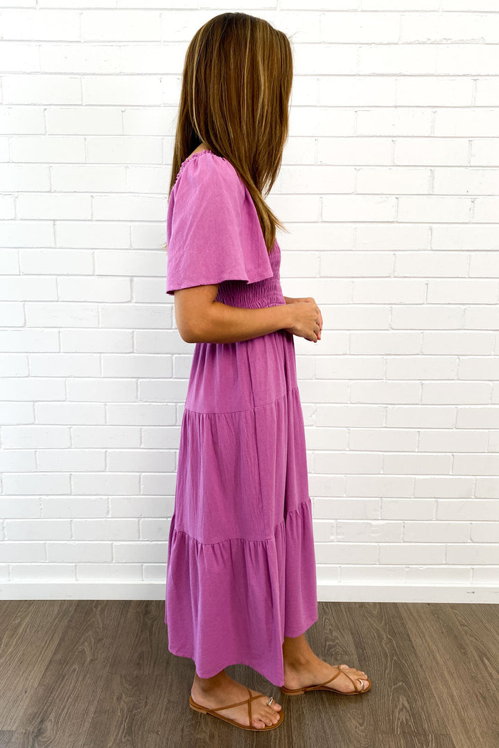 Celestine | Feminine Off-Shoulder Midi Dress