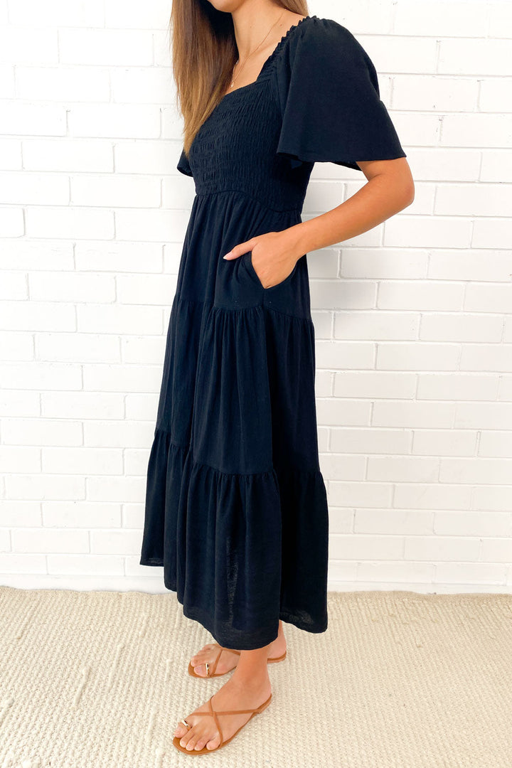 Celestine | Feminine Off-Shoulder Midi Dress