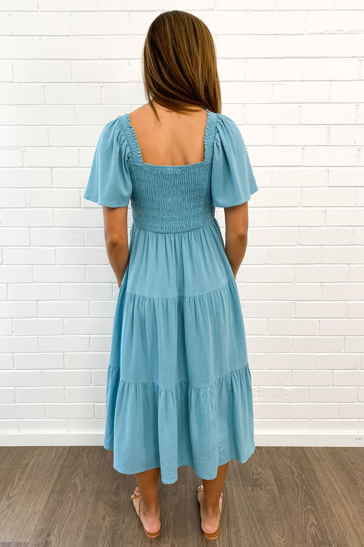 Celestine | Feminine Off-Shoulder Midi Dress